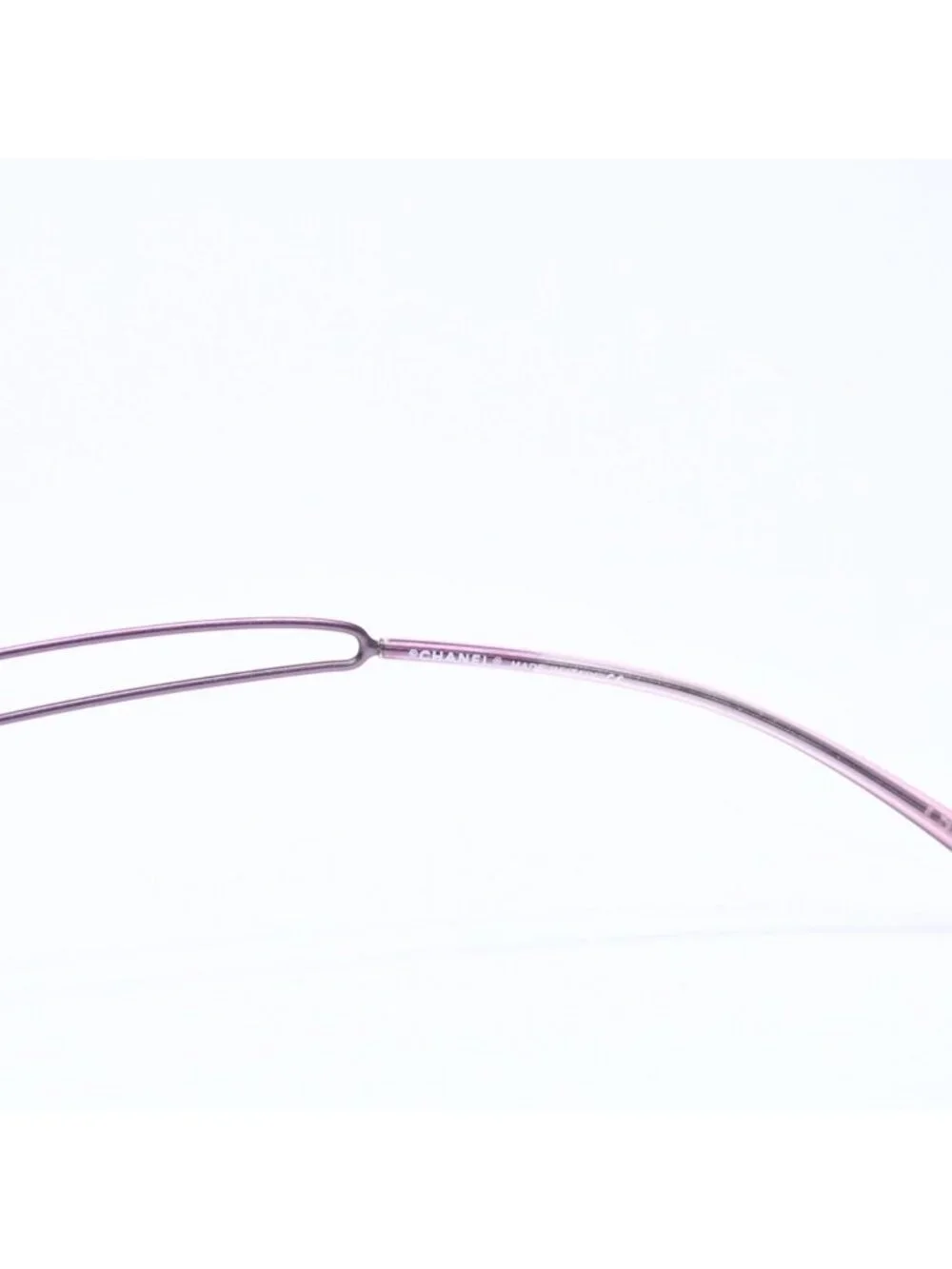 Chanel Rimless Sunglasses Side CC Logo Lavender Light Brown Gradient 16 Eyewear